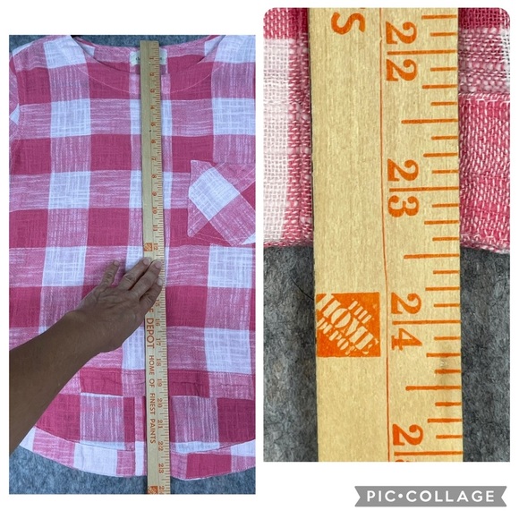 Cloth & Stone Linen Blend Button-Back Preppy Casual Fun Gingham Blouse - Sz M - Picture 14 of 16